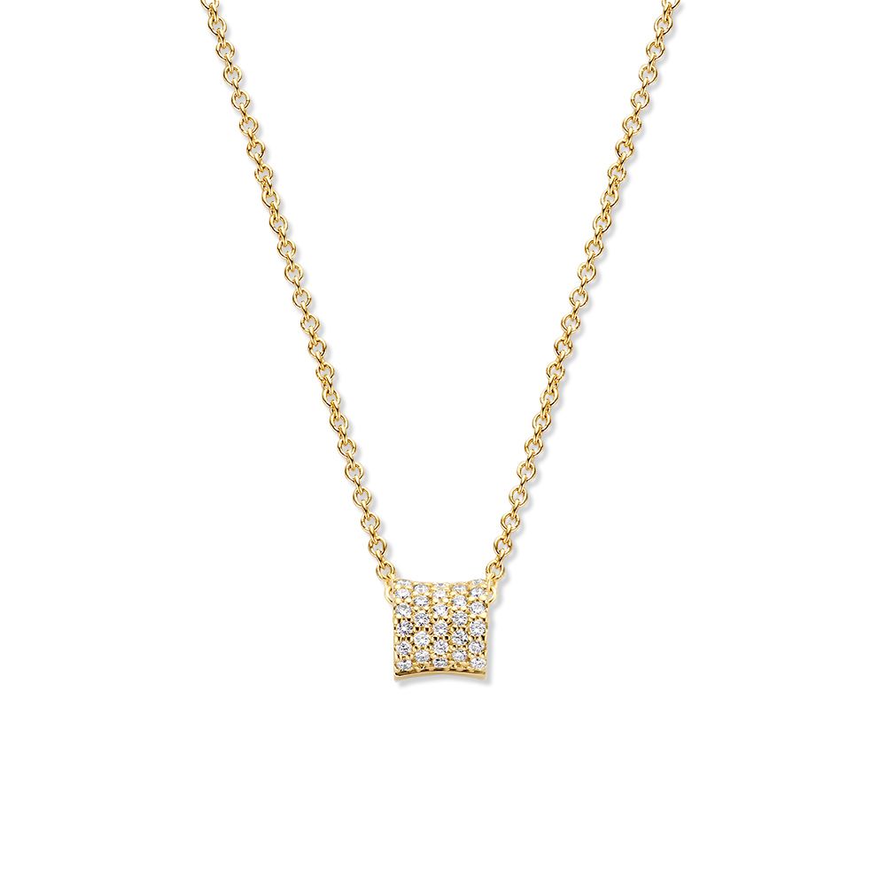 Geelgouden Collier met Diamant - 14 Karaat Verfijnde Luxe