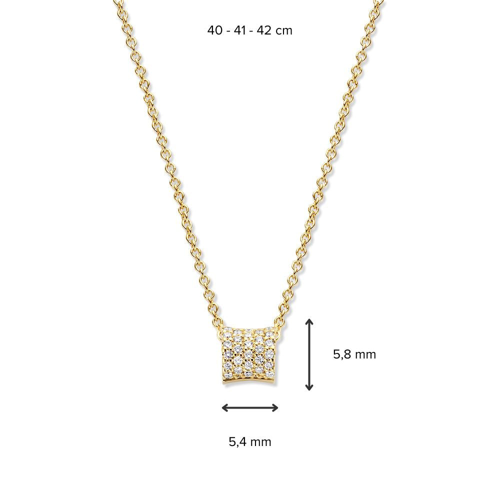 Collar de oro amarillo con diamante - 14 quilates lujo refinado