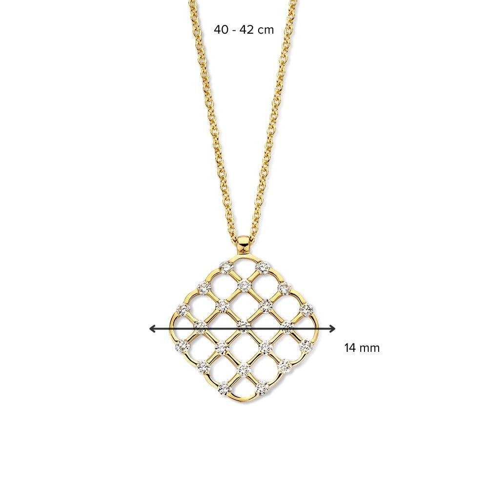 Geelgouden Collier met Diamanten Hanger – 14 karaat Goud & 0,22 crt