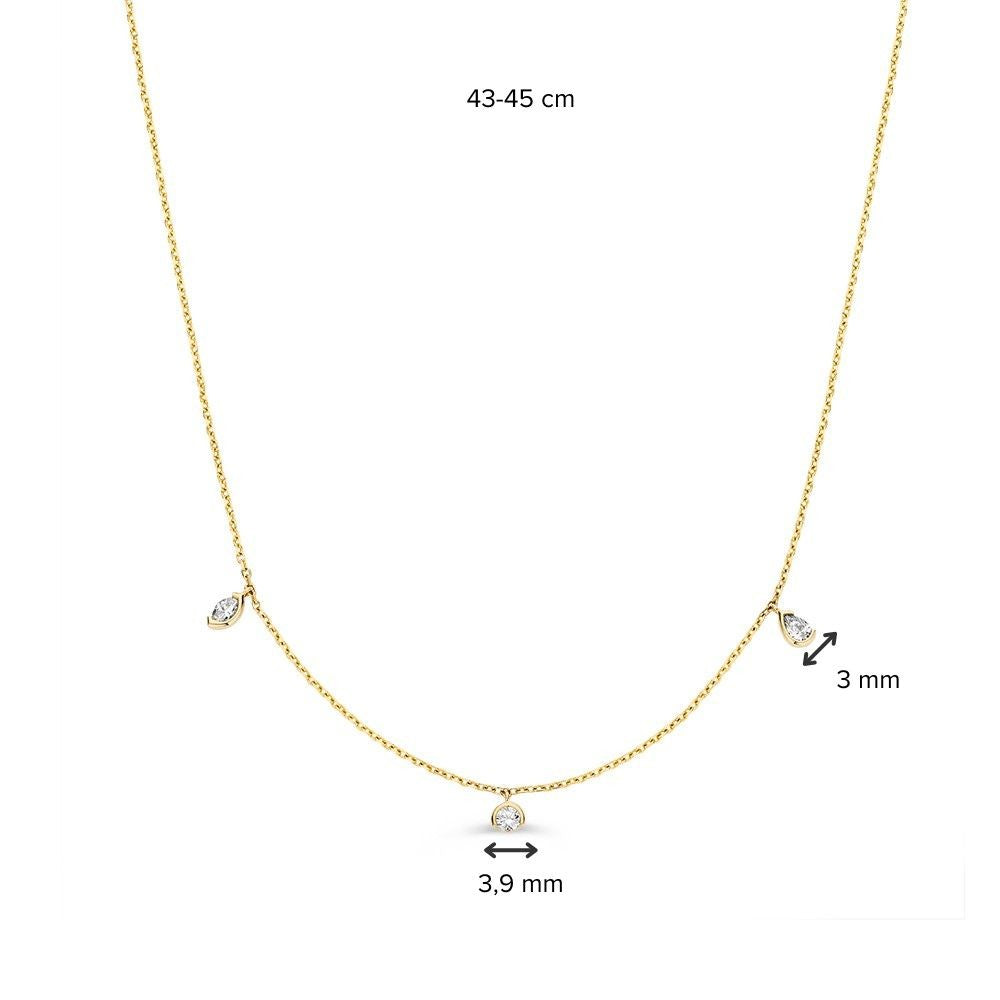 Collar oro amarillo brillante 0,24 crt.