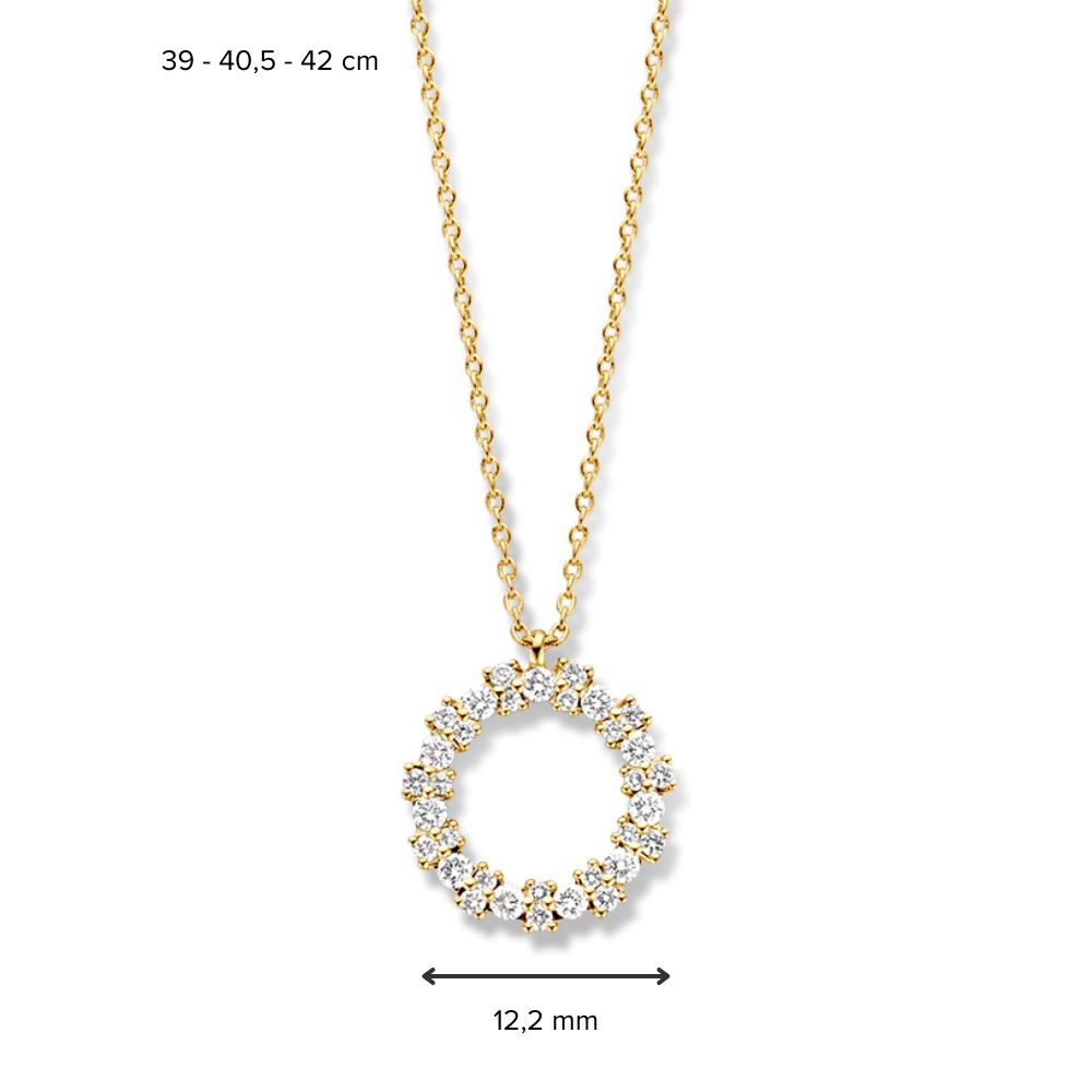 Collar de oro amarillo con colgante de diamantes – 14 quilates de oro y 0,28 crt de brillantes