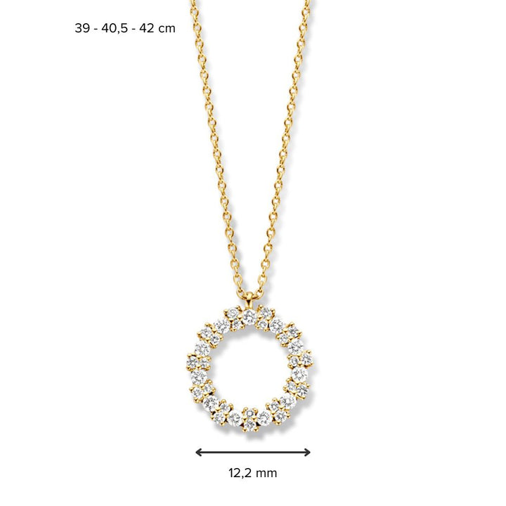 Geelgouden Collier met Diamanten Hanger – 14 Karaat Goud & 0,28 crt Briljanten
