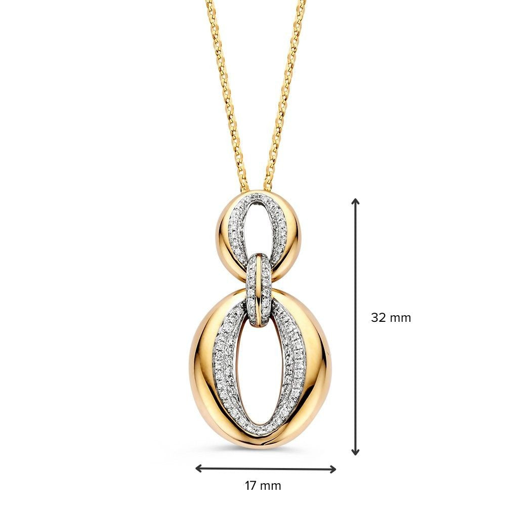 Luxe Geelgouden Hanger met Diamanten en Elegant Collier – Tijdloze Pracht