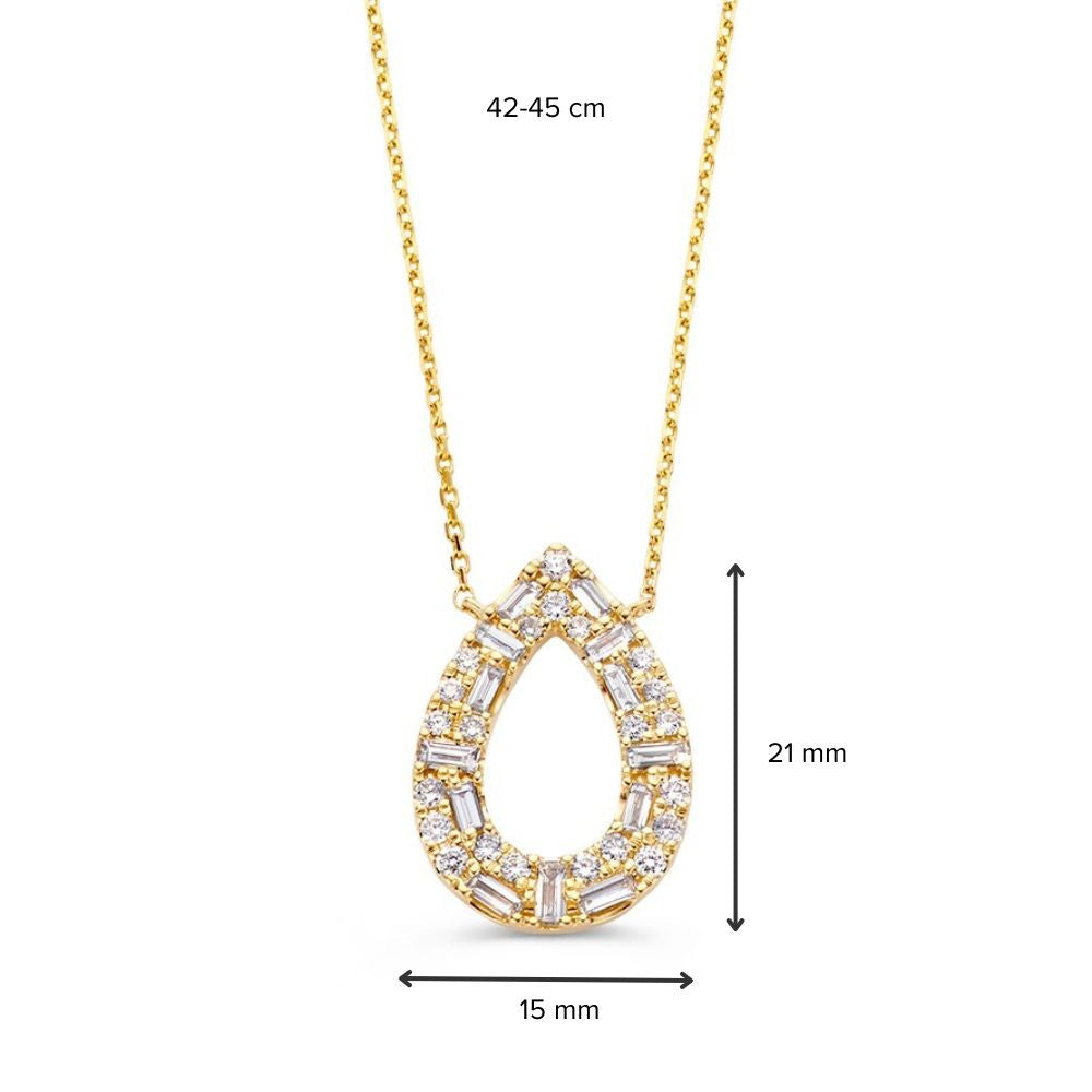 Collar de oro amarillo de 14K con diamantes de 0,81 crt – Joya de lujo de mujer