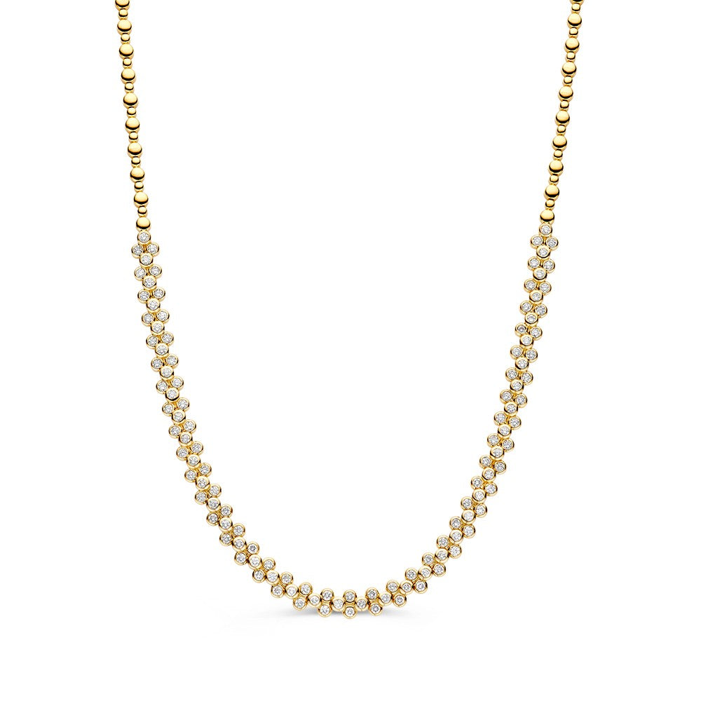 Geel Gouden Collier met 3,62 crt Diamanten – Luxe 14 Karaat Gouden Collier voor Dames