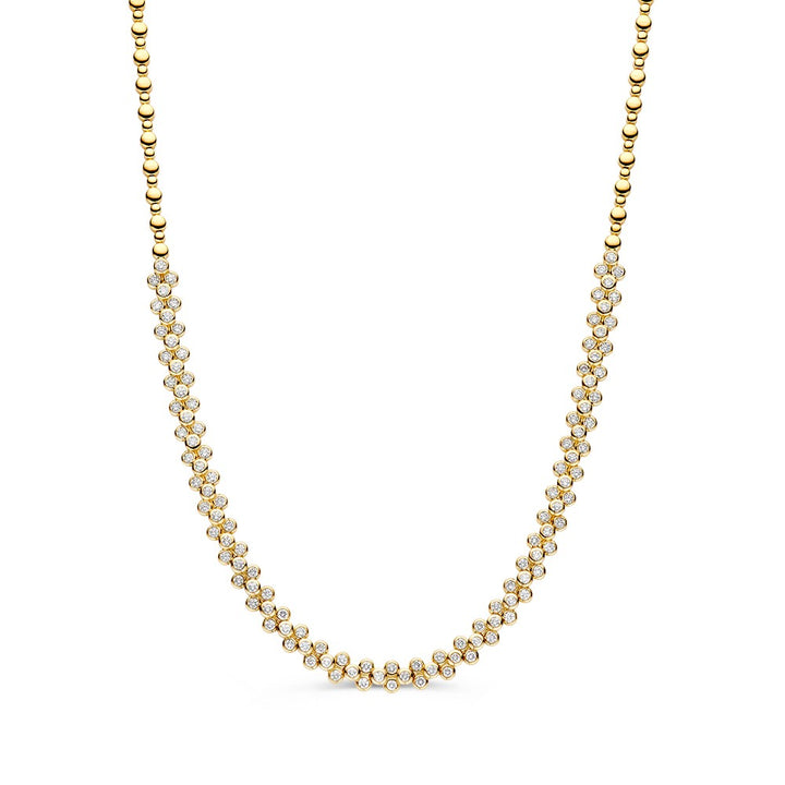 Geel Gouden Collier met 3,62 crt Diamanten – Luxe 14 Karaat Gouden Collier voor Dames