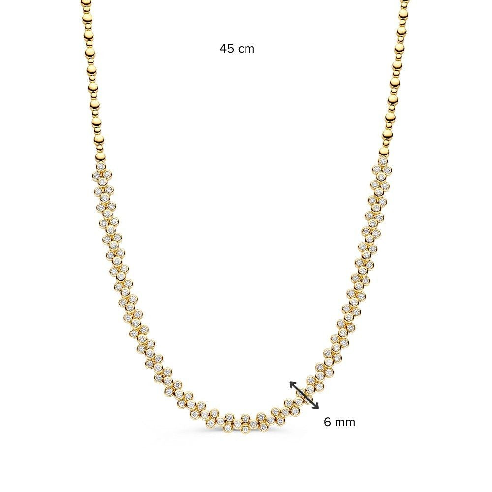 Collar de oro amarillo con diamantes de 3,62 ct – Collar de lujo de oro de 14 quilates para de mujer