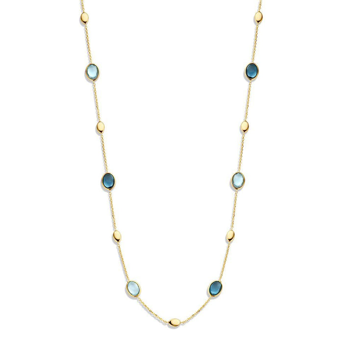 Geelgouden Collier met Topaas & London Blue Topaas – 14 Karaat Goud