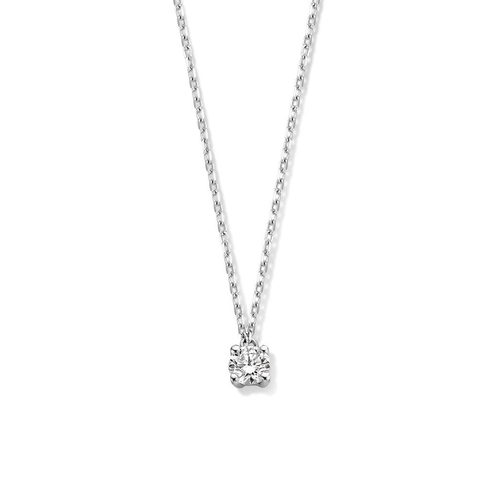 Collar de oro blanco con un colgante de diamantes de 0,20 quilates.