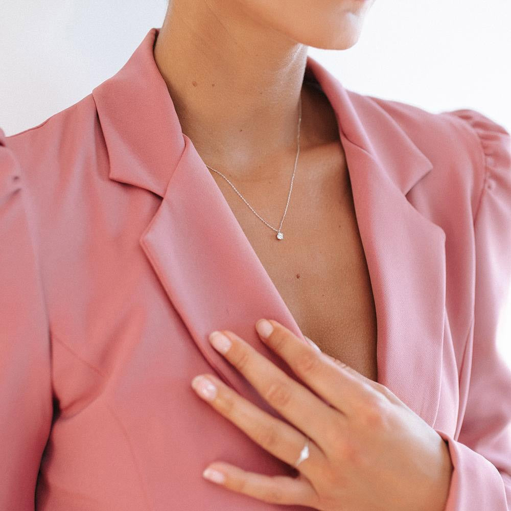 Collar Olivia 0,20 crt. oro blanco