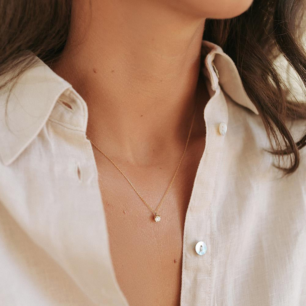Collar Olivia 0,30 crt. oro blanco