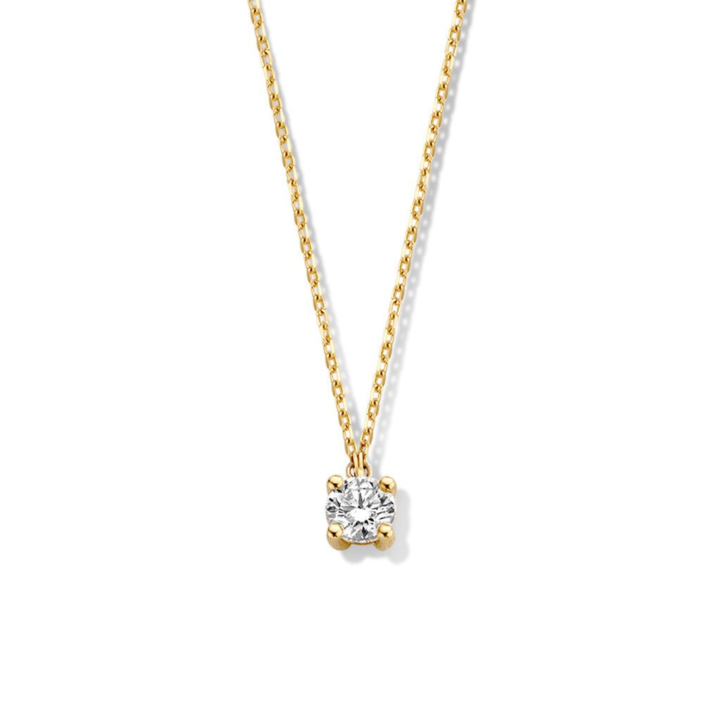 Collar de oro amarillo con un colgante de diamante de 0,50 quilates.