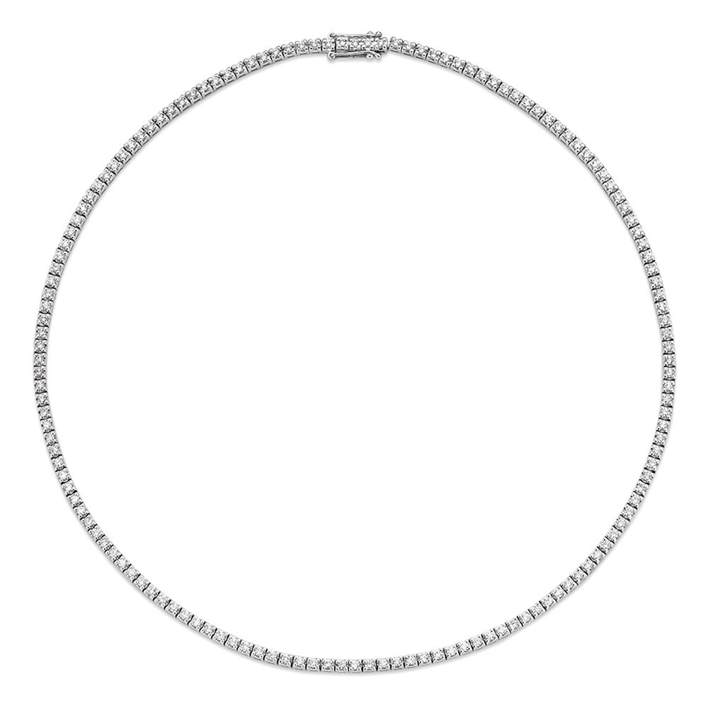 Collar de oro blanco con 131 diamantes (4,55 crt) en engaste chatón - 14 quilates