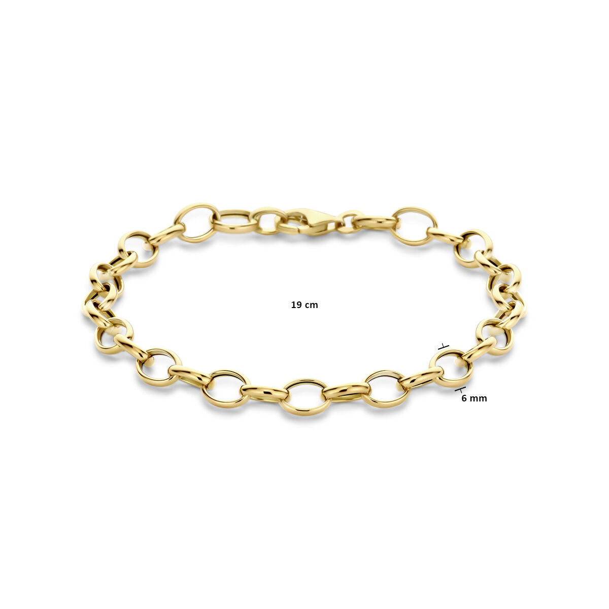 pulsera de fantasía eslabones 6,0 mm 19 cm 14K oro amarillo