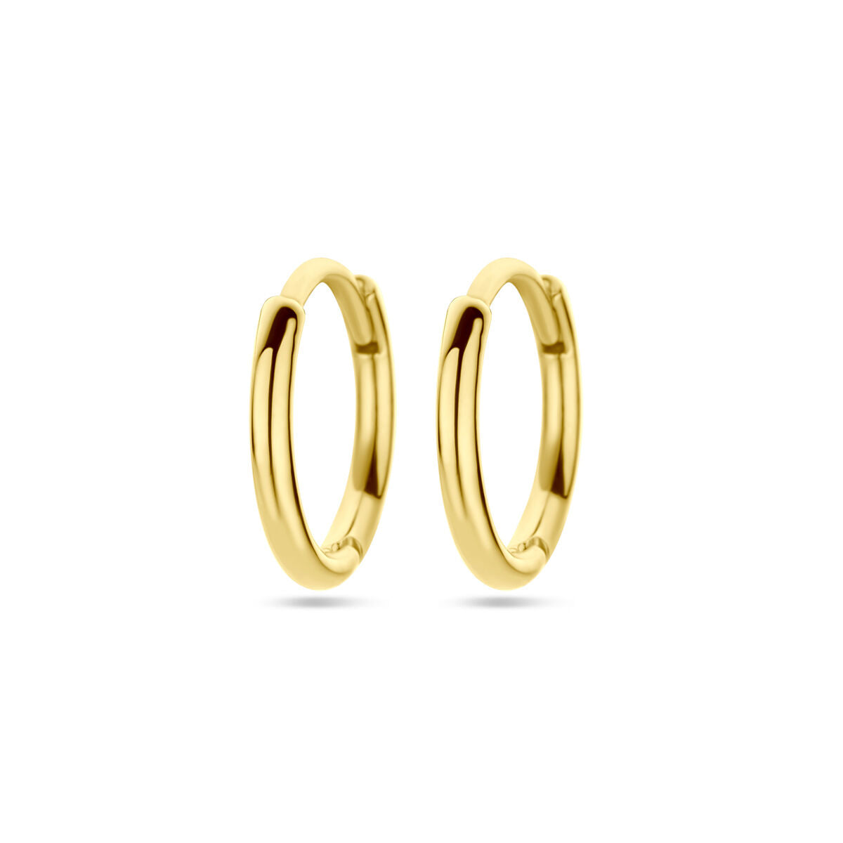 Pendientes de aro de 1,5 mm en tubo redondo de oro amarillo de 14 quilates.