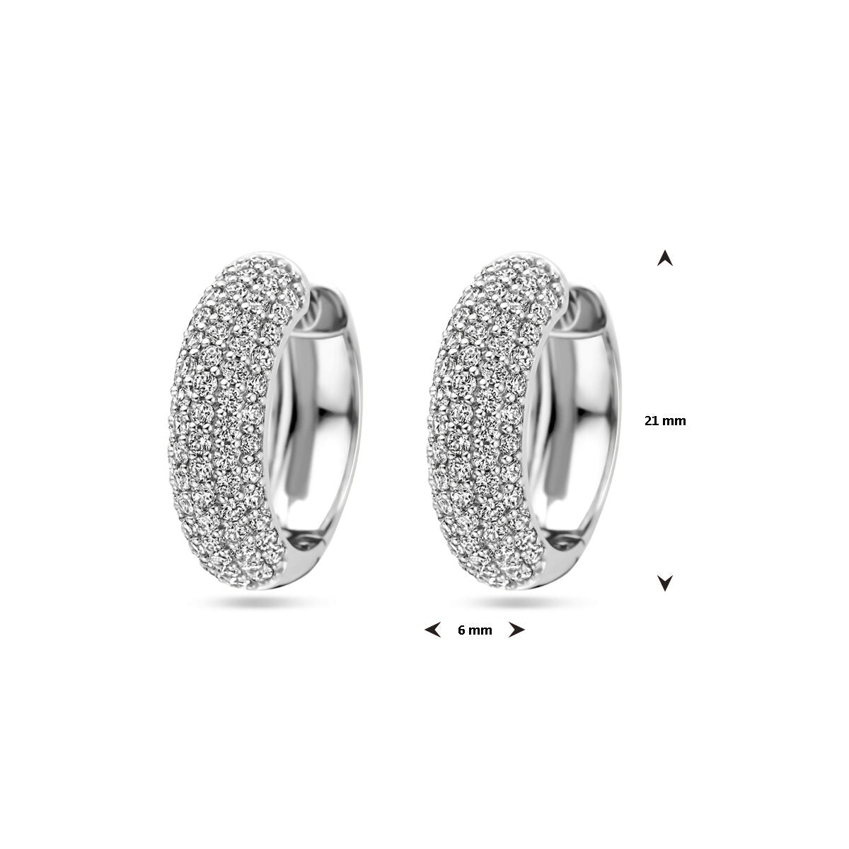 aros de circonita 21 mm plata rodiada