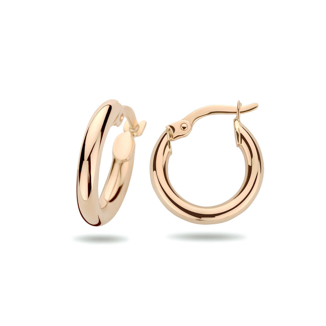 aros 2,5 mm tubo redondo 14K oro rosa
