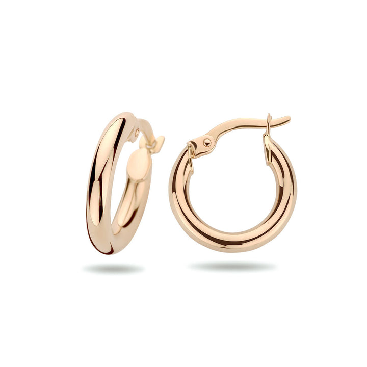 aros 2,5 mm tubo redondo 14K oro rosa