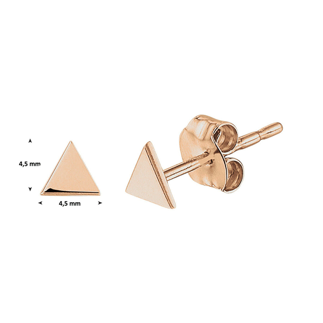 pendientes de botón triángulo 14K oro rosa