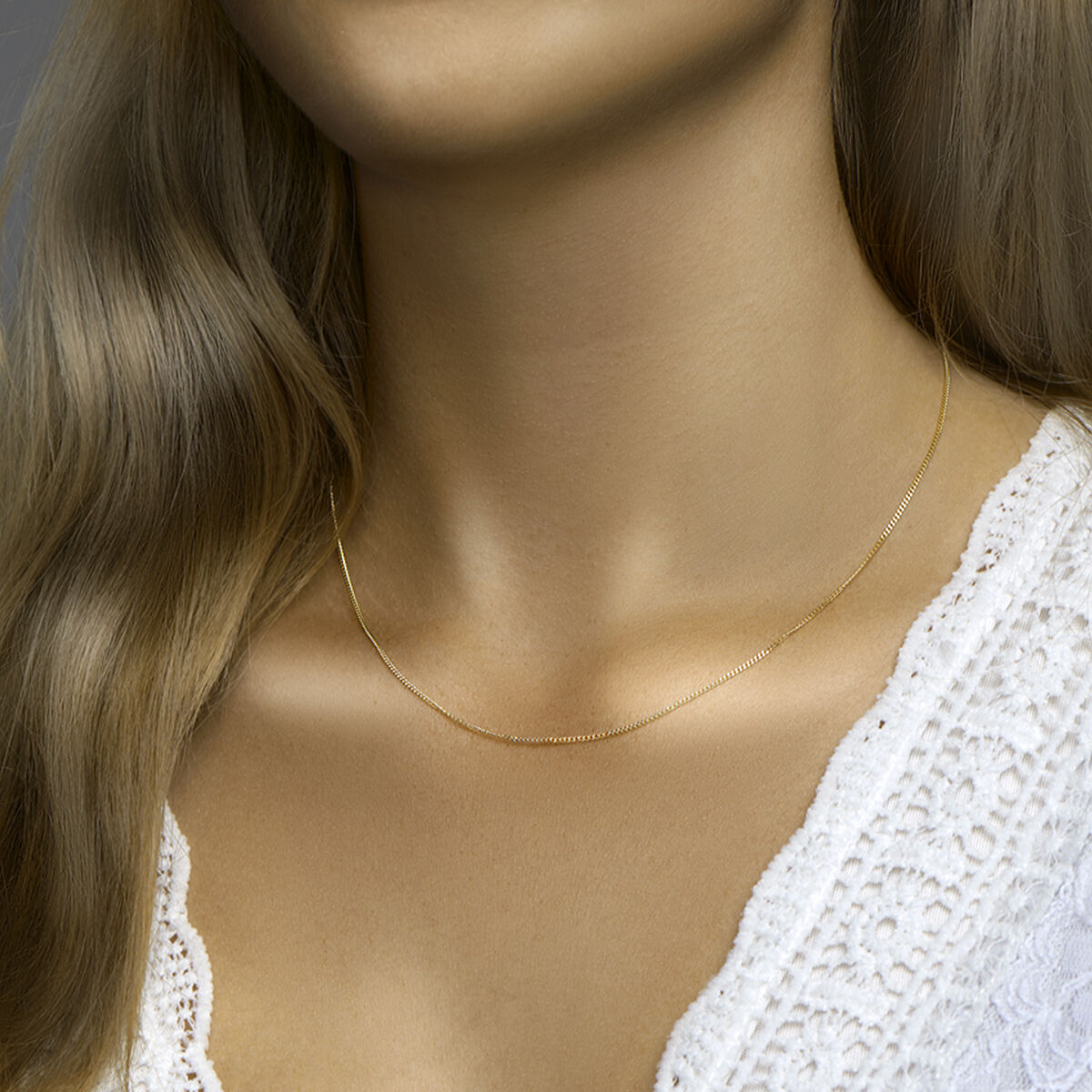 collar gourmette 4 lados pulidos 1,2 mm 3 micrones plata chapado en oro amarillo