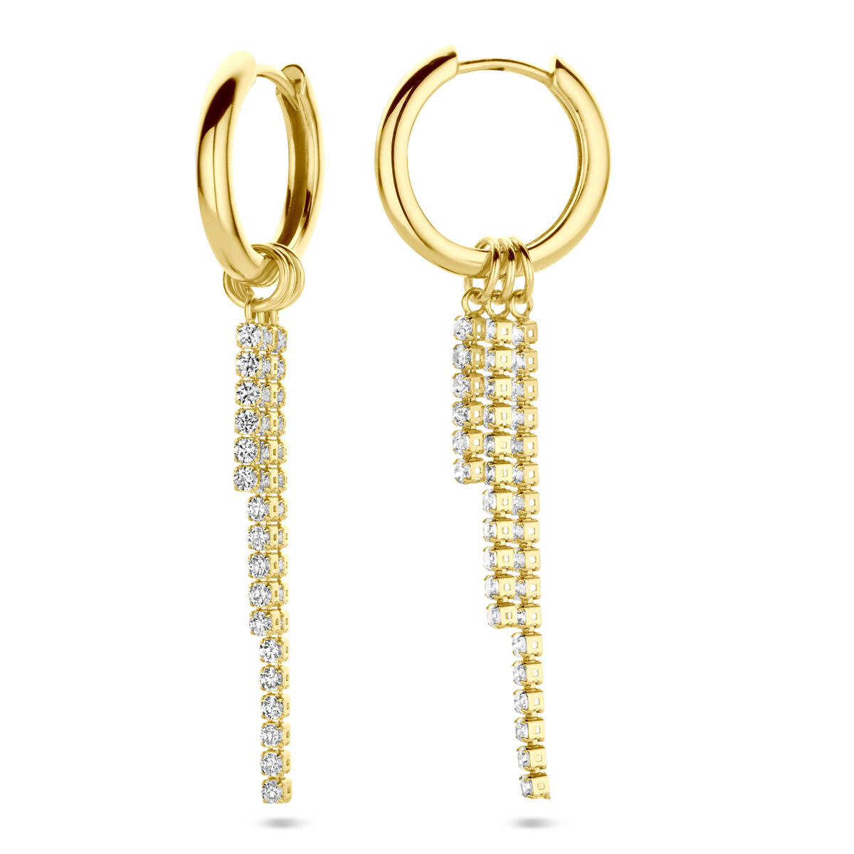 aros de zircón 46 mm 1 micrón plata chapado en oro amarillo