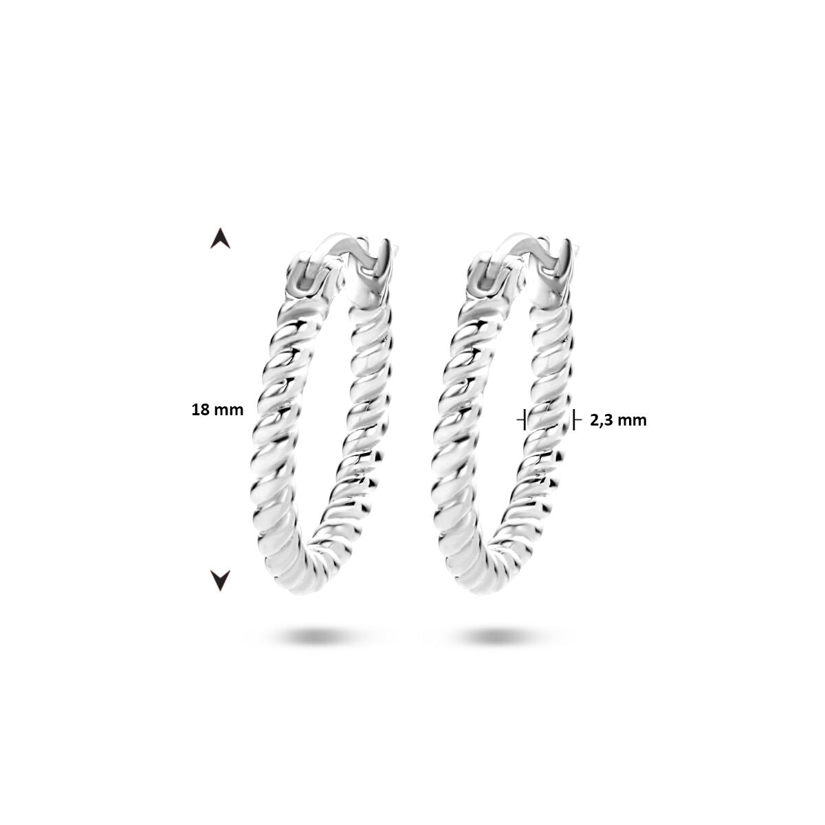 aros retorcidos de plata rodiada
