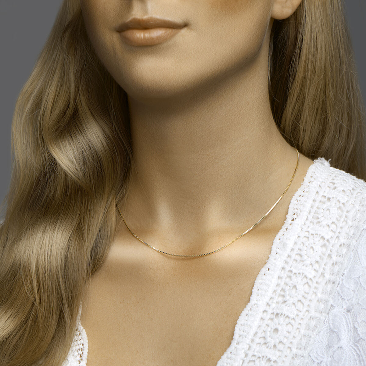 collar veneciano 1,1 mm 41 + 4 cm 3 micrones plata chapado en oro amarillo