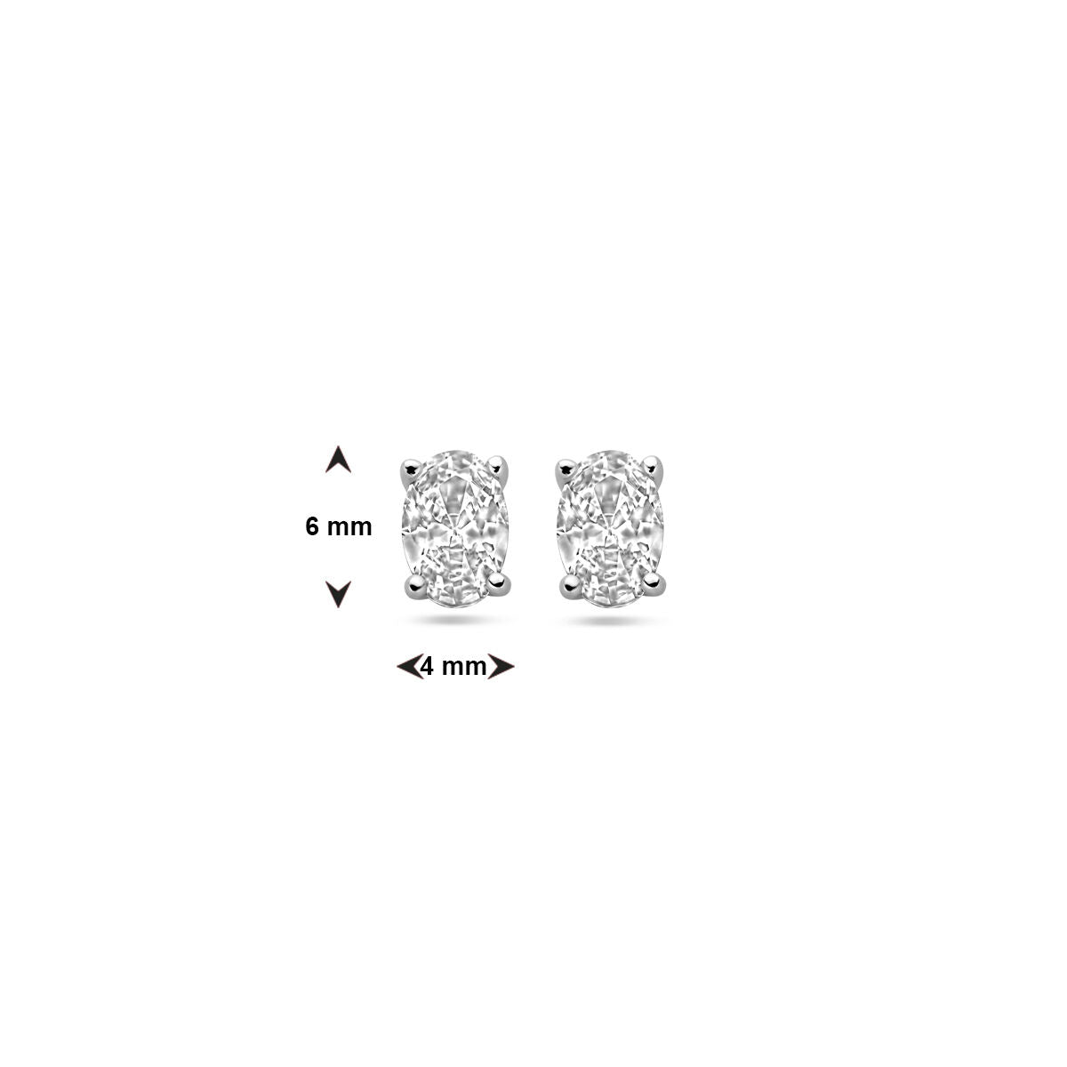 pendientes de botón circonita plata rodiado