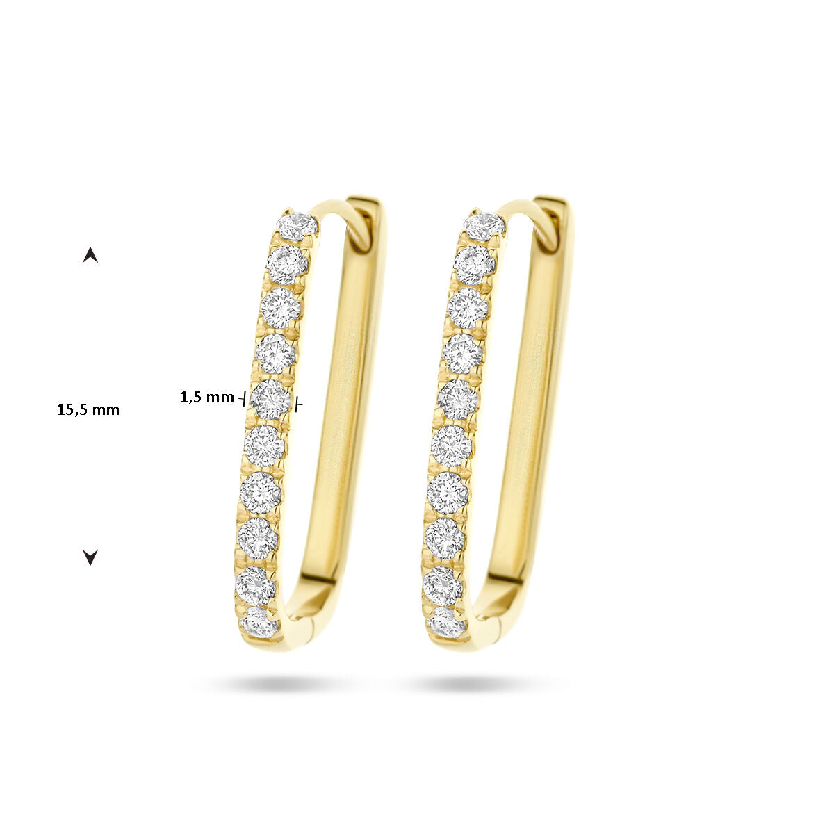 aros paperclip con diamante 0.22ct (2x 0.11ct) h si oro amarillo 14K