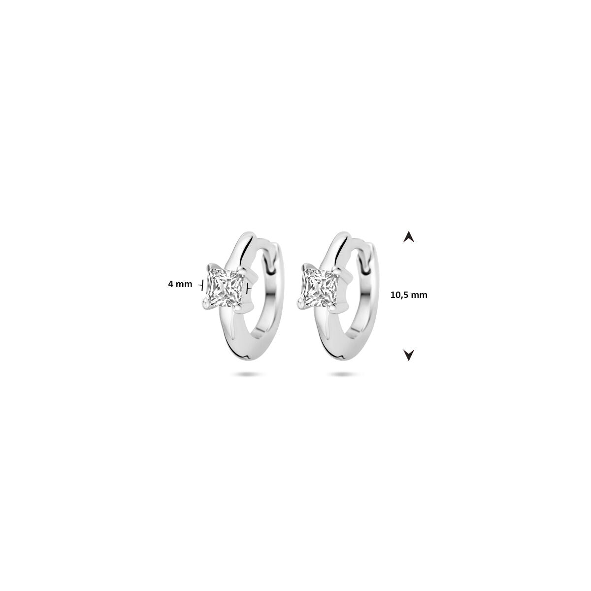 aros de circonita 10,5 mm plata rodiada
