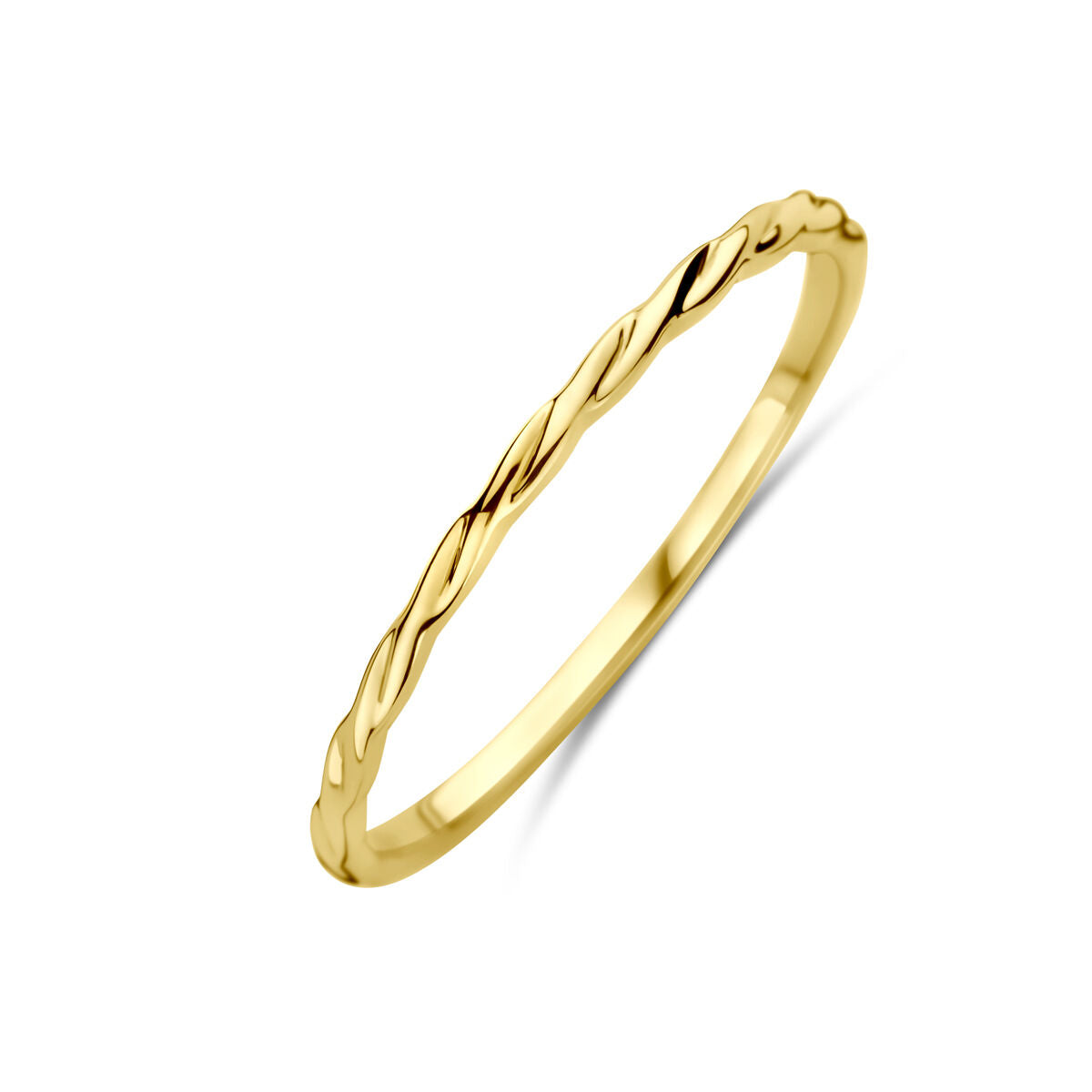 anillo retorcido de oro amarillo de 14 quilates