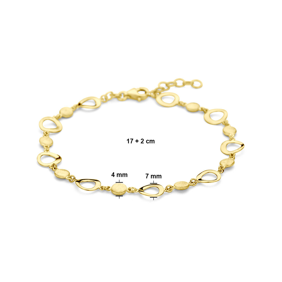 Pulsera de mujer oro pulido/mate 14K