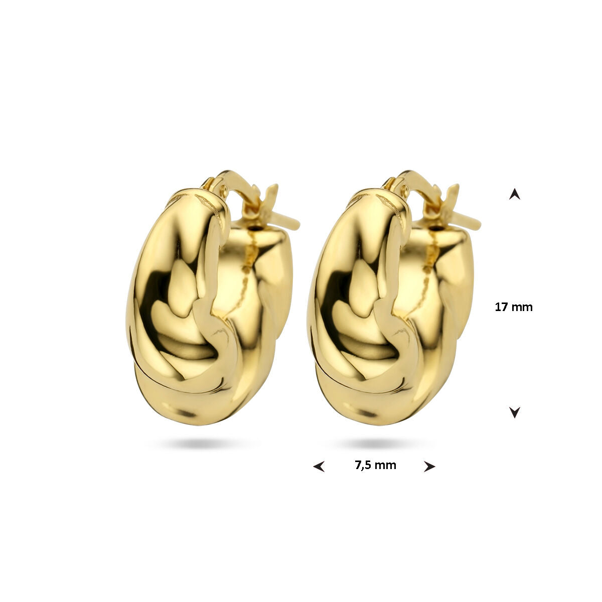 aros 1 micrón plata chapado en oro amarillo