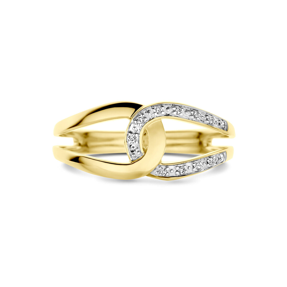 anillo diamante 0.03ct h si 14K oro amarillo