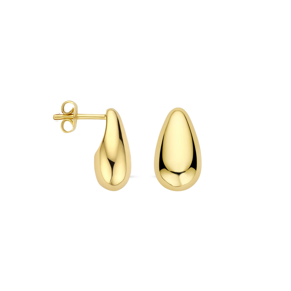 pendientes de botón gota 15 mm 1 micron plata chapado en oro amarillo