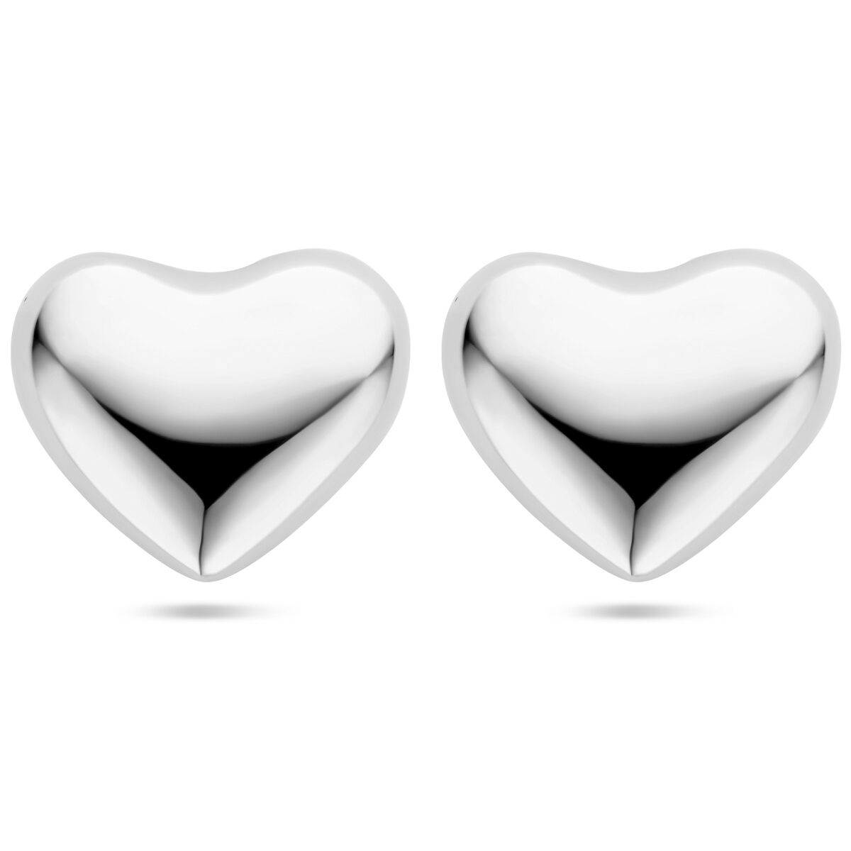 pendientes de botón corazones 27 x 30 plata rodiado