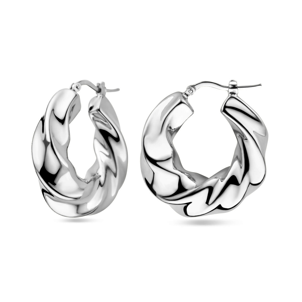 aros retorcidos de plata rodiada