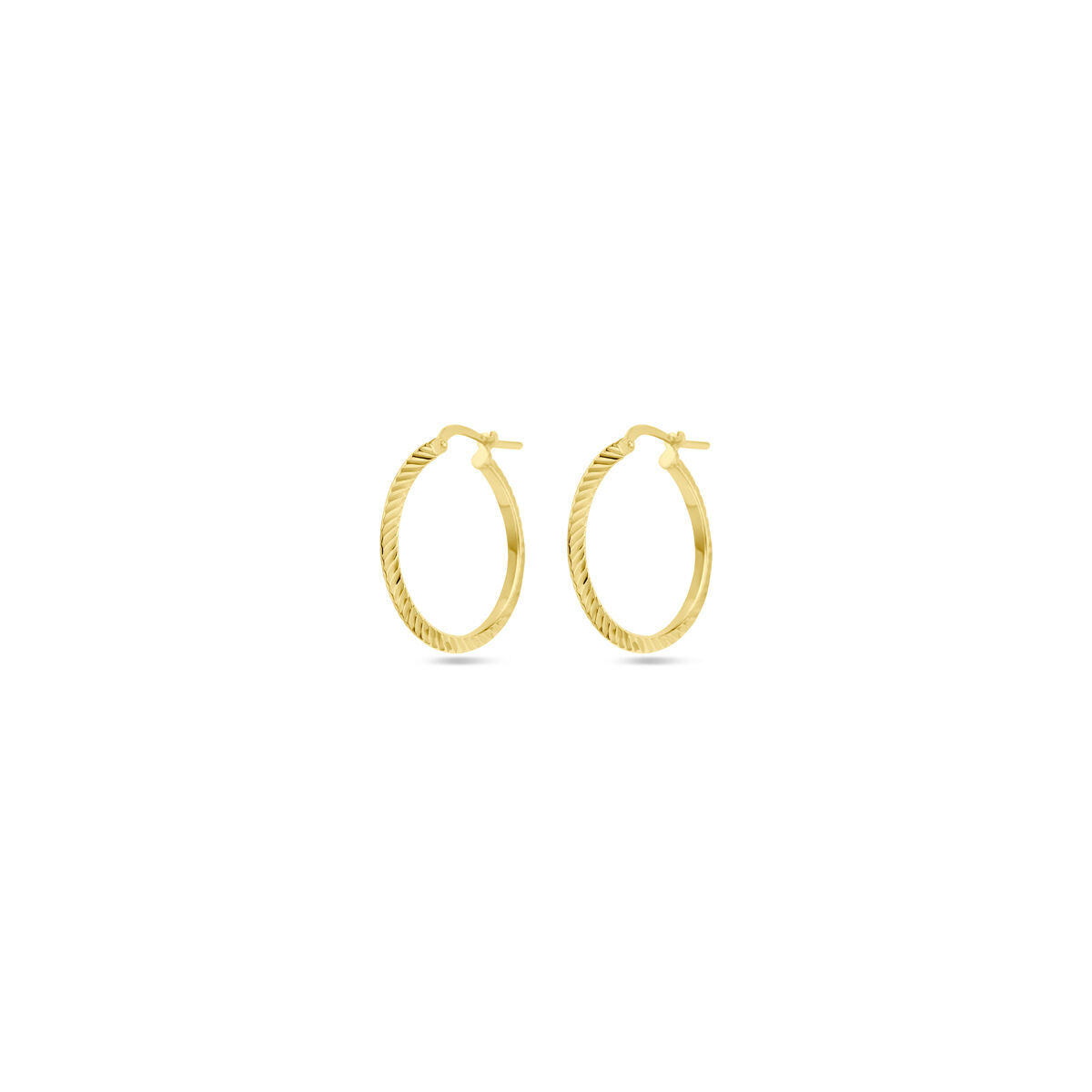 Aros dorados de plata de 1 micrón con un acabado diamantado.