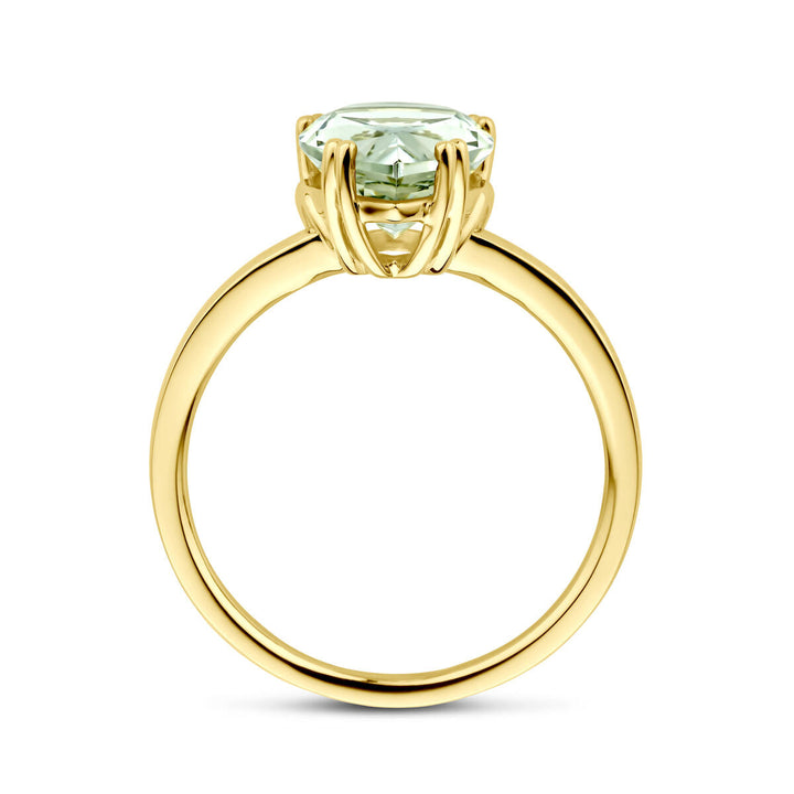 ring groen amethist 14K geelgoud