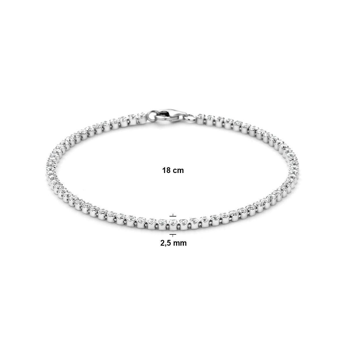 pulsera de tenis circonita 2,5 mm plata rodiada