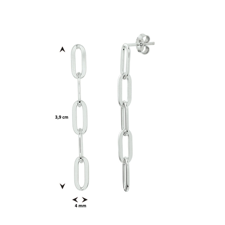 oorhangers paperclip zilver gerhodineerd