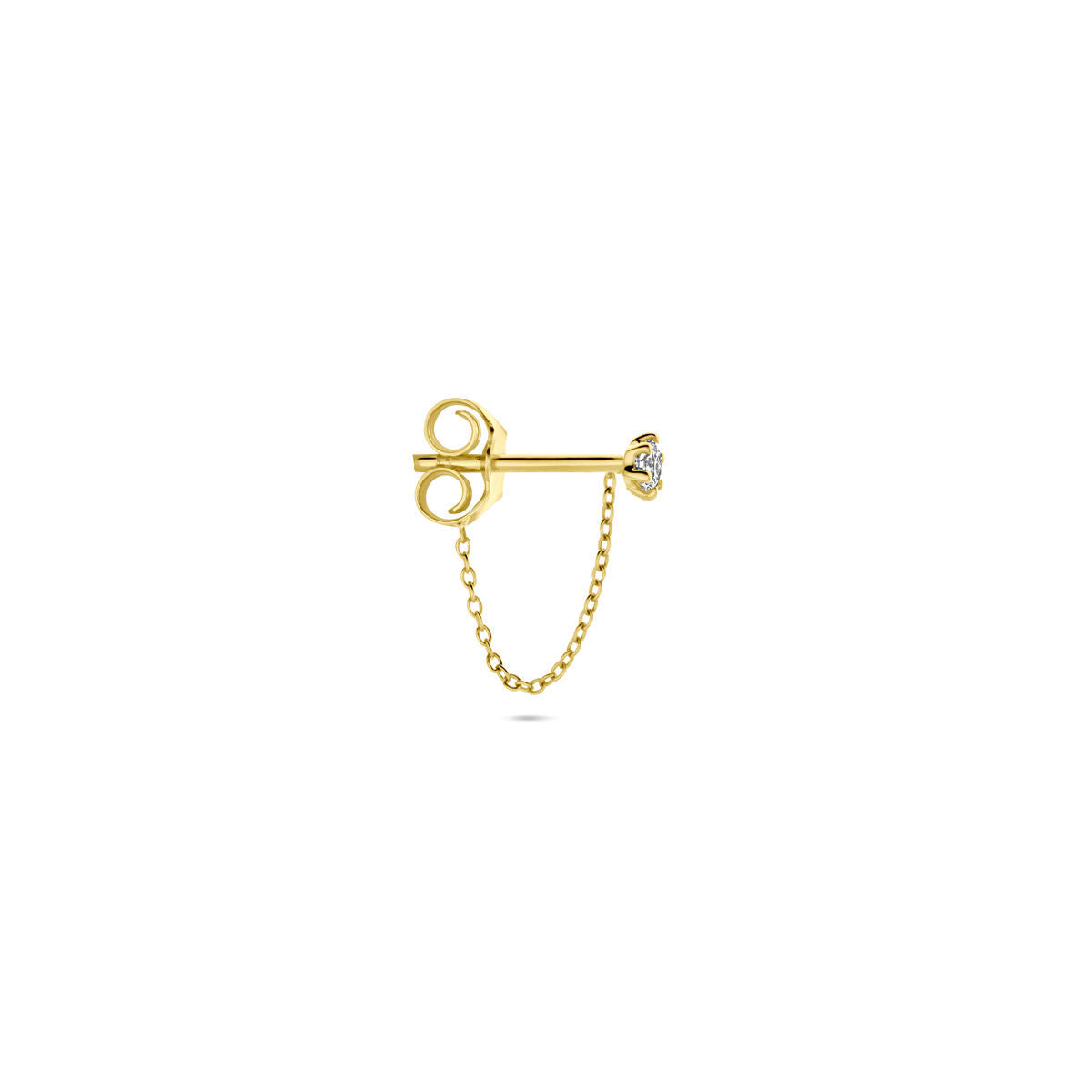 pendientes de botón diamante 0.05ct h si por pieza oro amarillo 14K