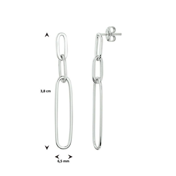 oorhangers paperclip zilver gerhodineerd