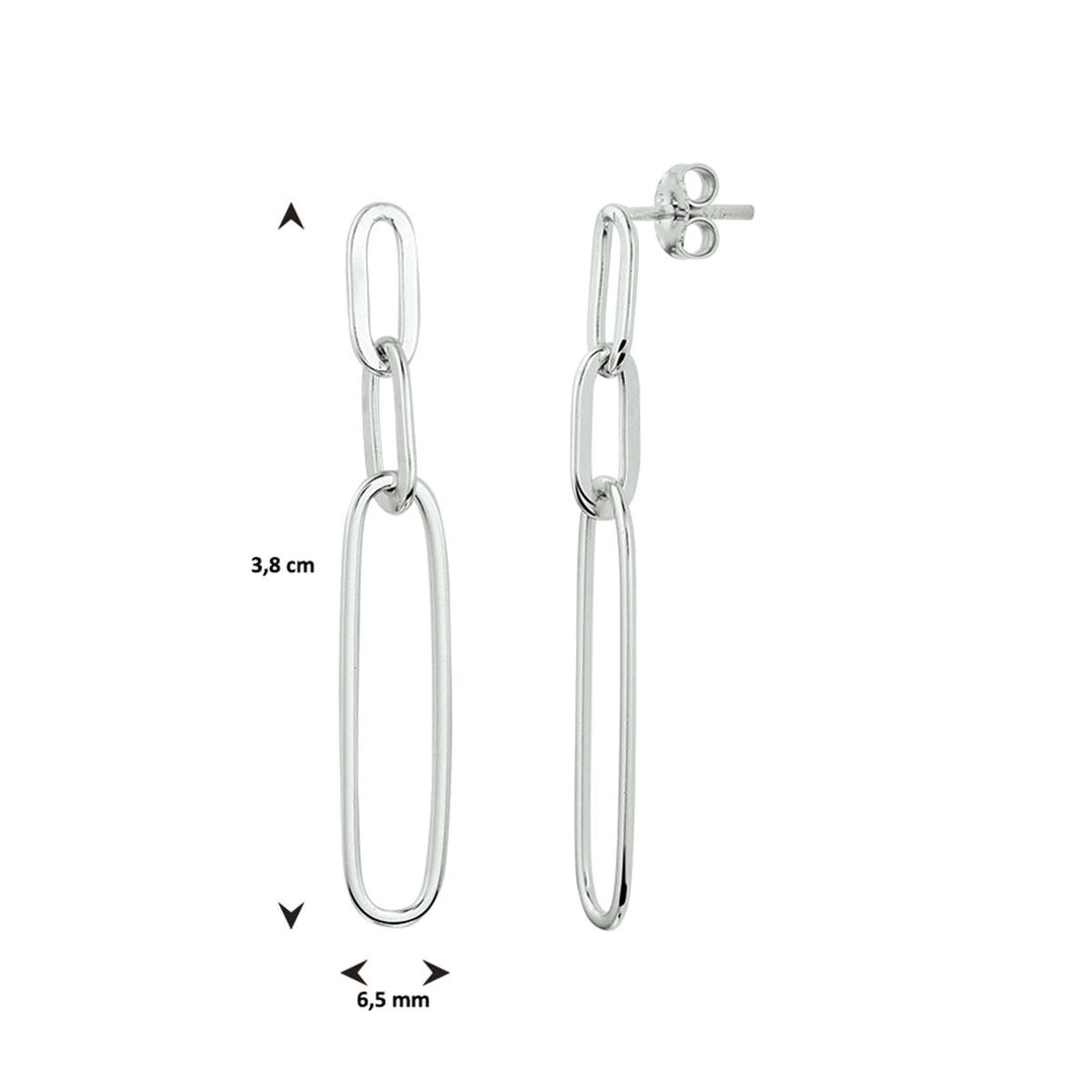 oorhangers paperclip zilver gerhodineerd