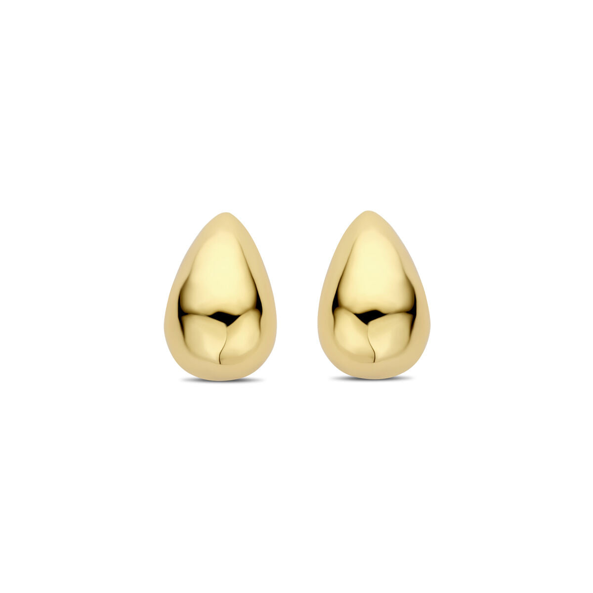 Pendientes de gota dorados de 20 mm con acabado brillante.