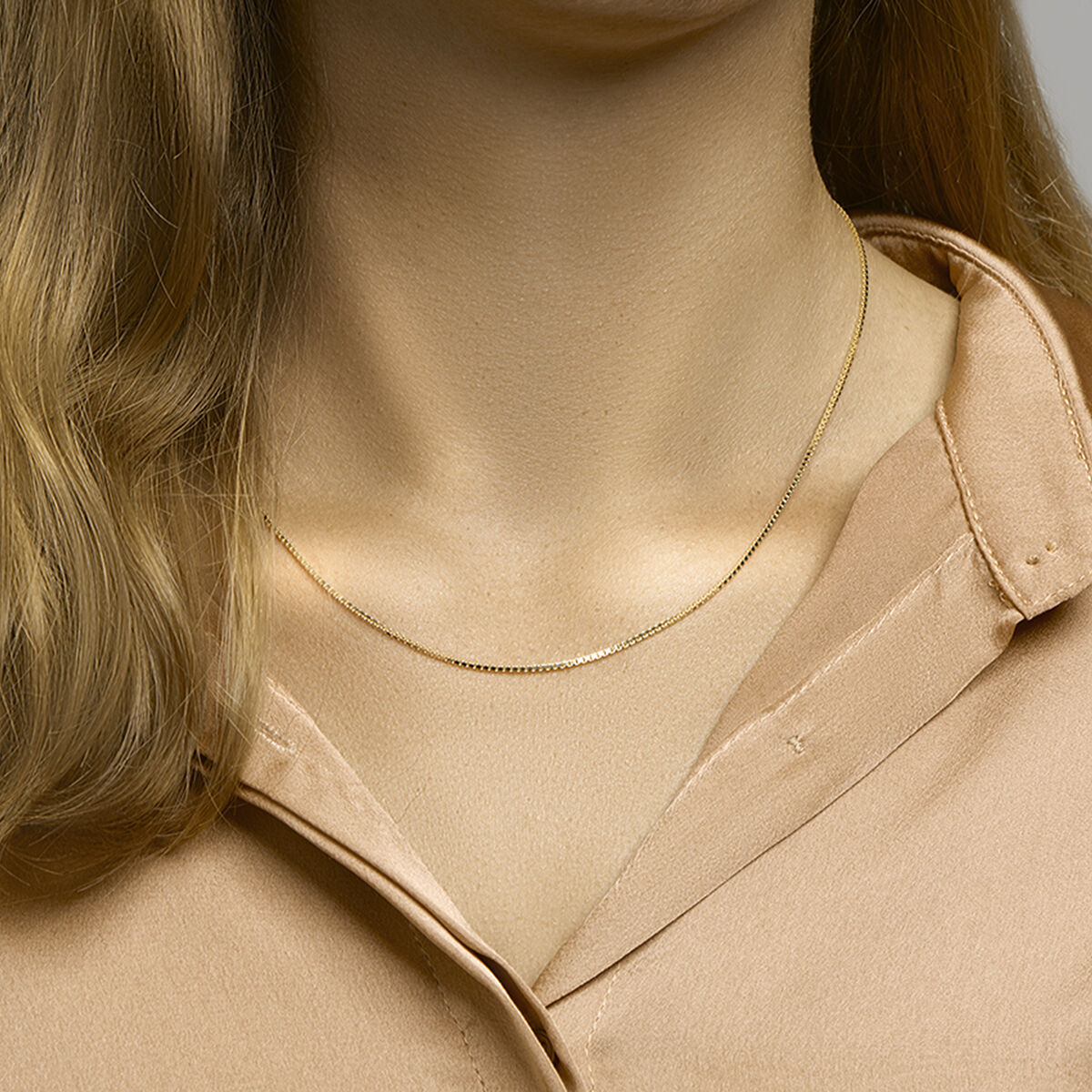 collar veneciano 1,3 mm 41 + 4 cm 3 micrones plata chapado en oro amarillo