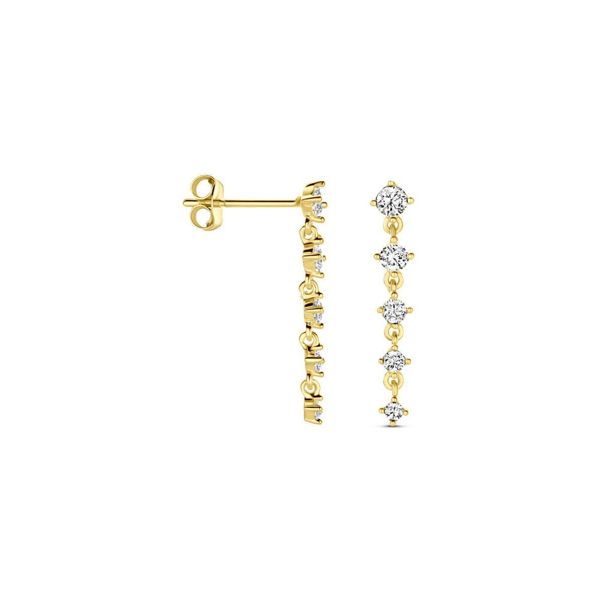 pendientes de zircón 19 mm 14K oro amarillo