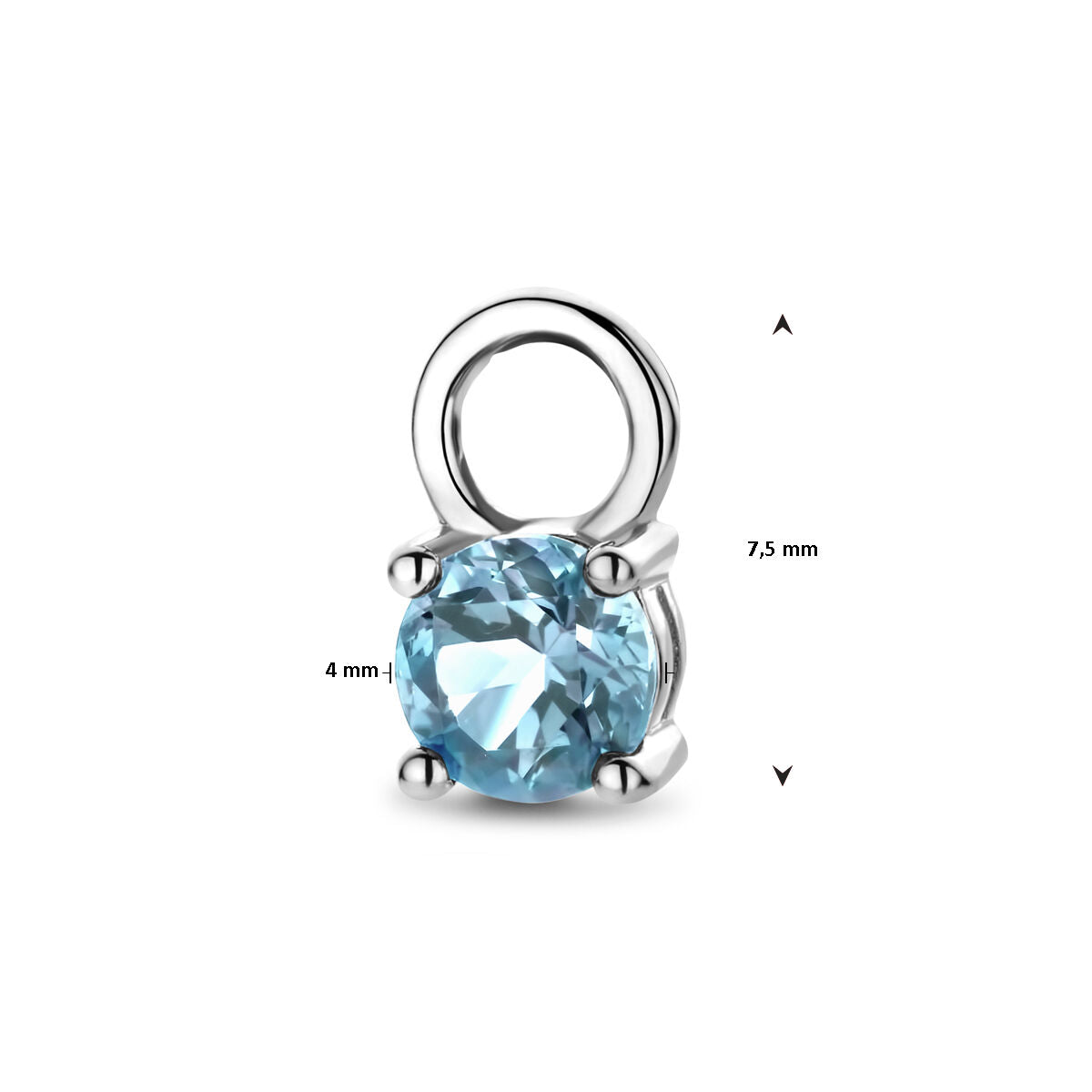 colgante de aro azul topacio por pieza oro amarillo 14K