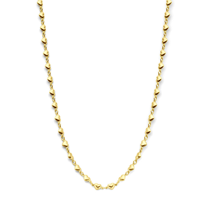 collier hartjes 41 + 4 cm 3 micron zilver verguld (geel)