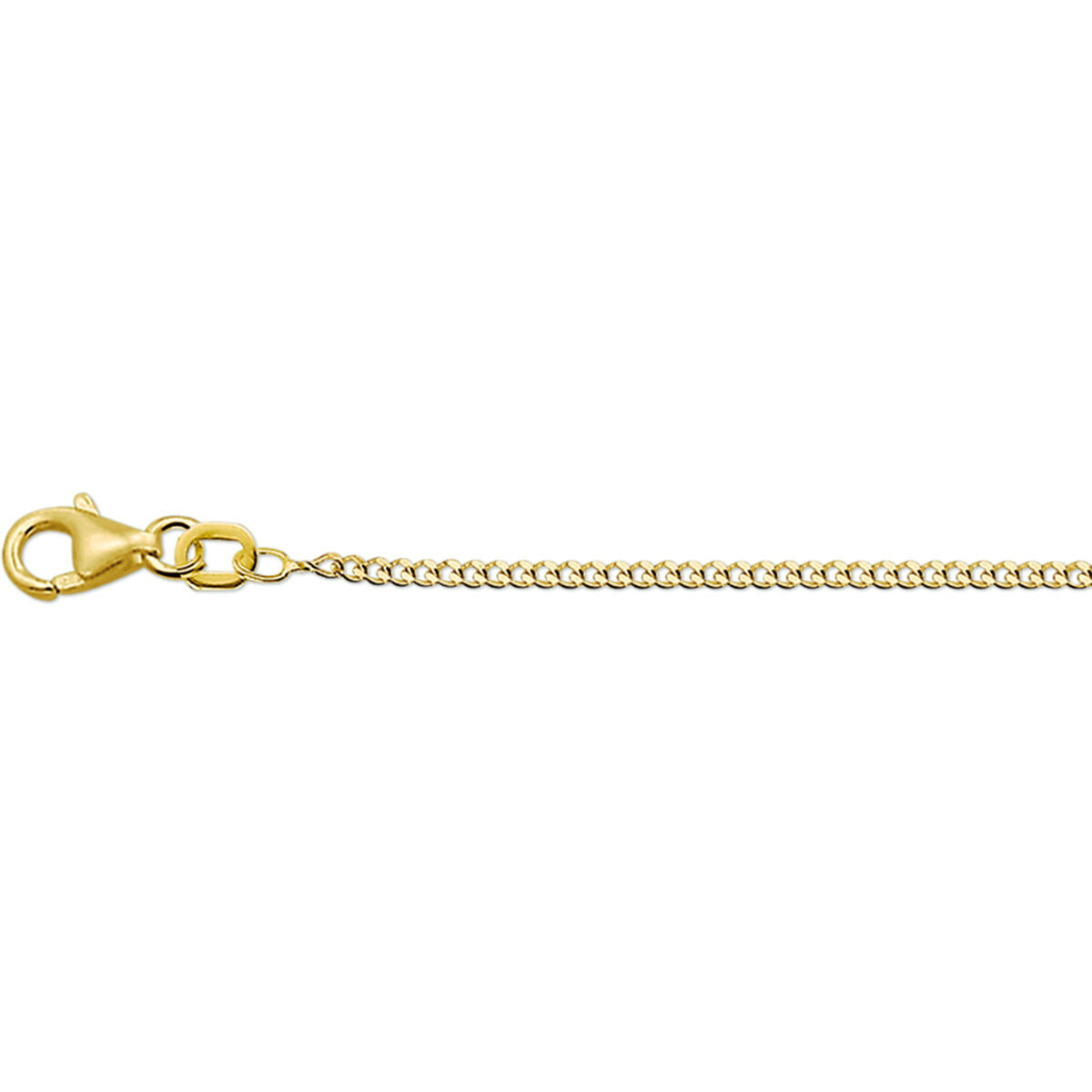 Collar gourmette de 14K en oro amarillo, con eslabones pulidos de 1,4 mm y cierre de langosta.